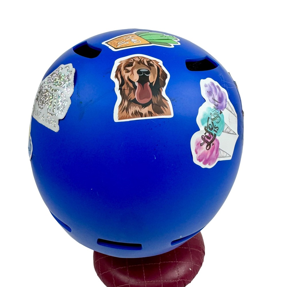 Giro Crue Kids Snow Helmet Matte Blue Youth Size S 52-55.5cm Custom Stickers - Picture 4 of 7